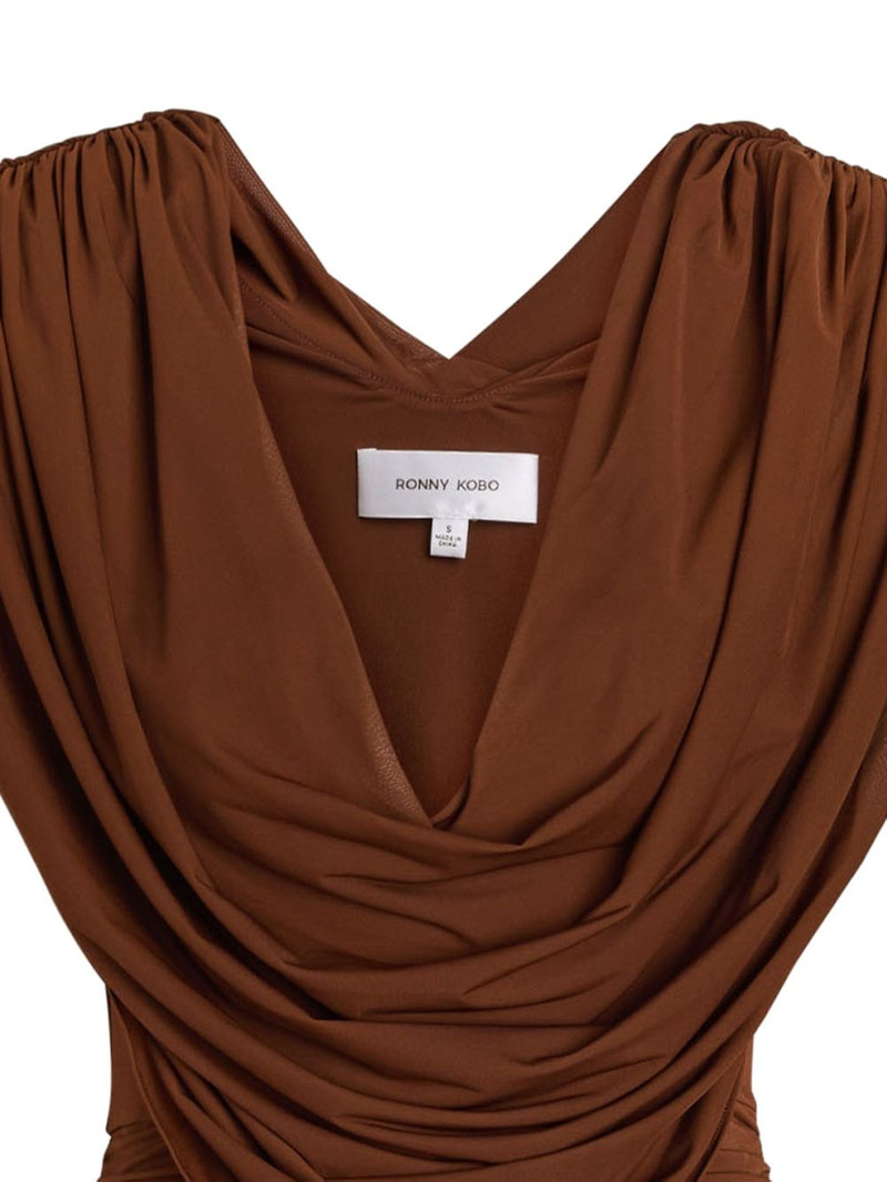 RONNY KOBO Kehlani V-neck ruched mini dress outlook