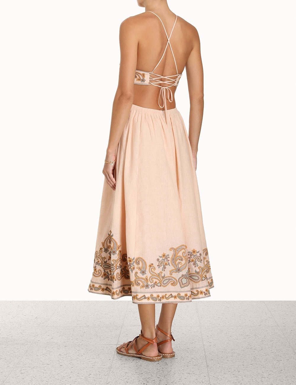 chinese dress ladies Zimmermann Devi Panelled Midi Dress main image 0