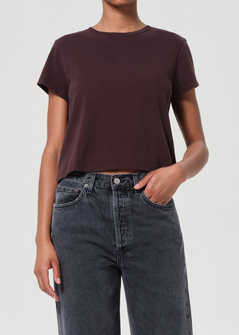 AGOLDE ADINE SHRUNKEN TEE IN ROOT outlook