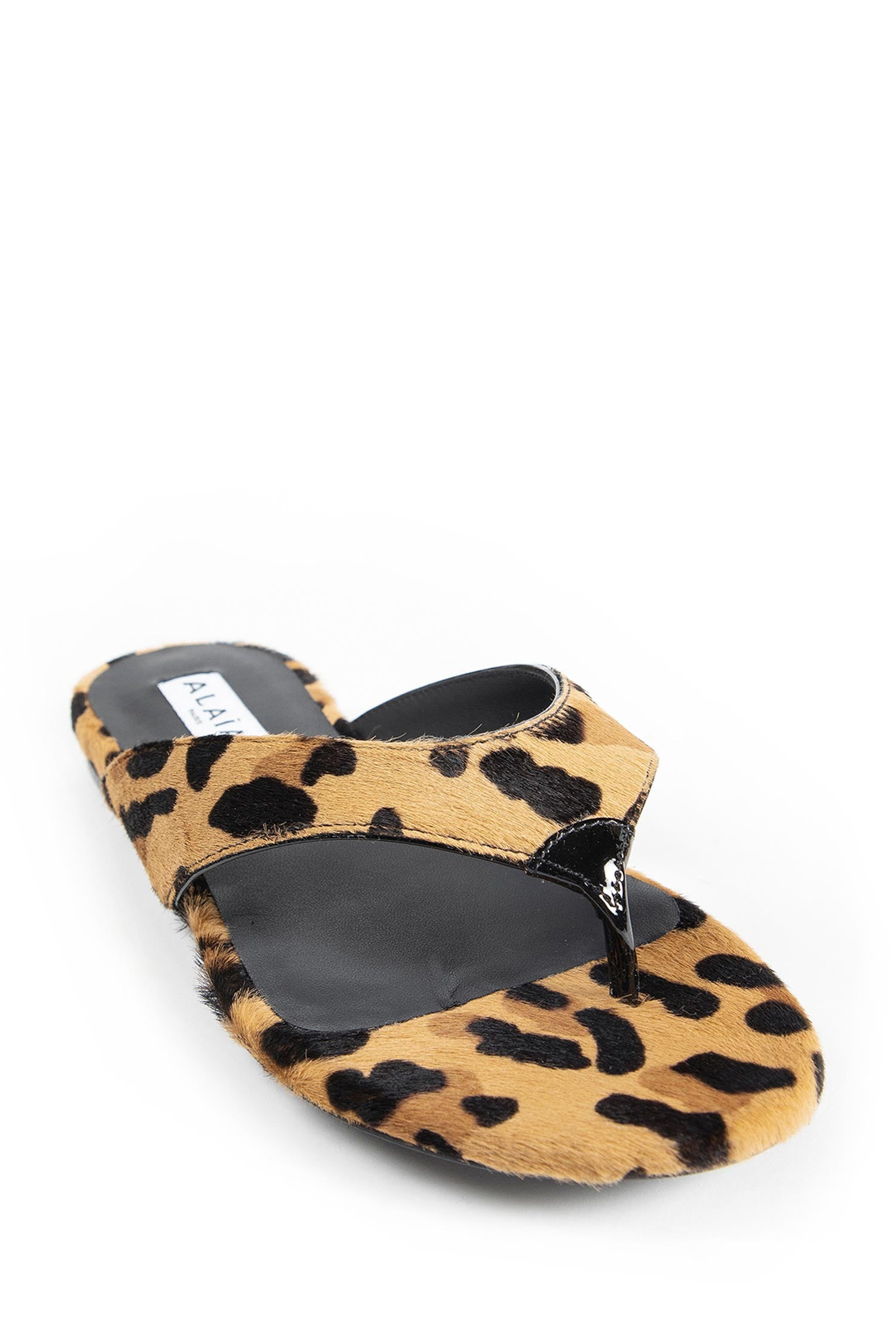 Infradito Flat Mules In Leopard Calf Hair - 2