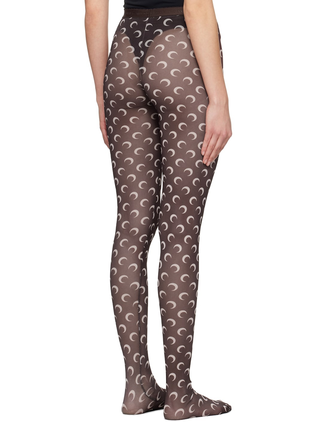 Brown Recycled Moon Mesh Tights - 3