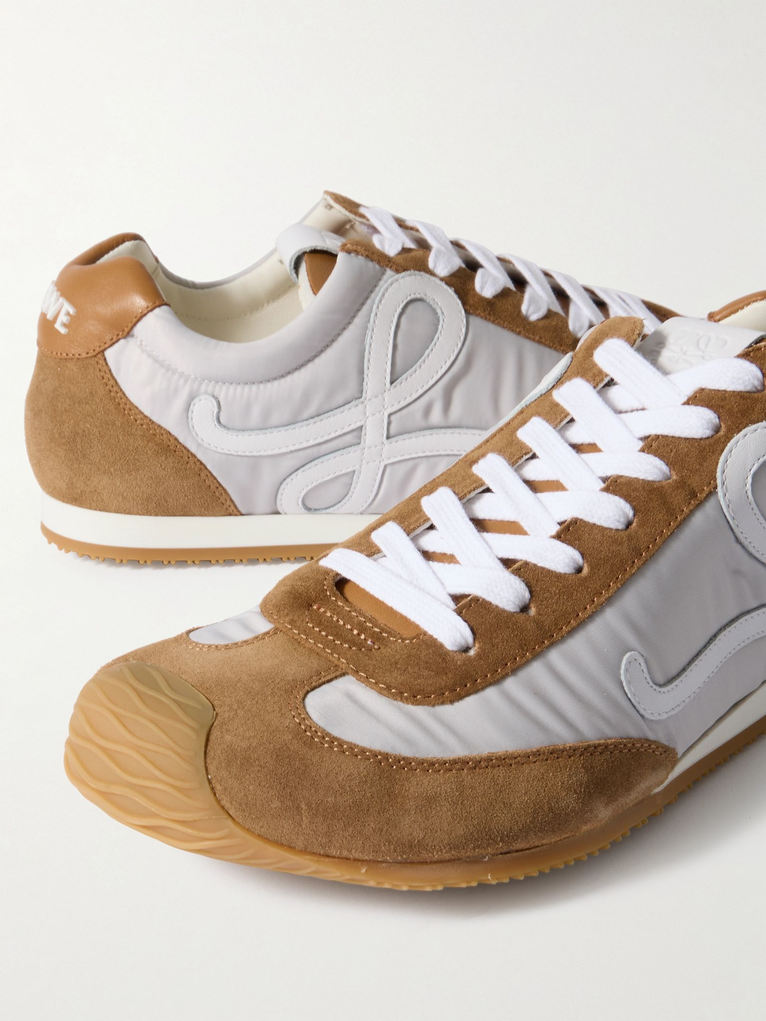 Ballet Runner 2.0 Logo-Appliquéd Shell, Suede and Leather Sneakers Gray - 5