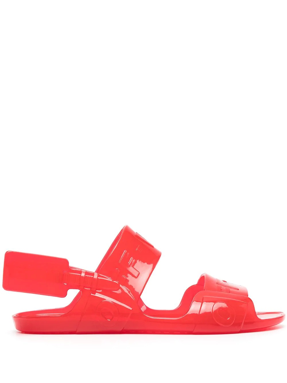 embossed logo-tape detail sandals - 1