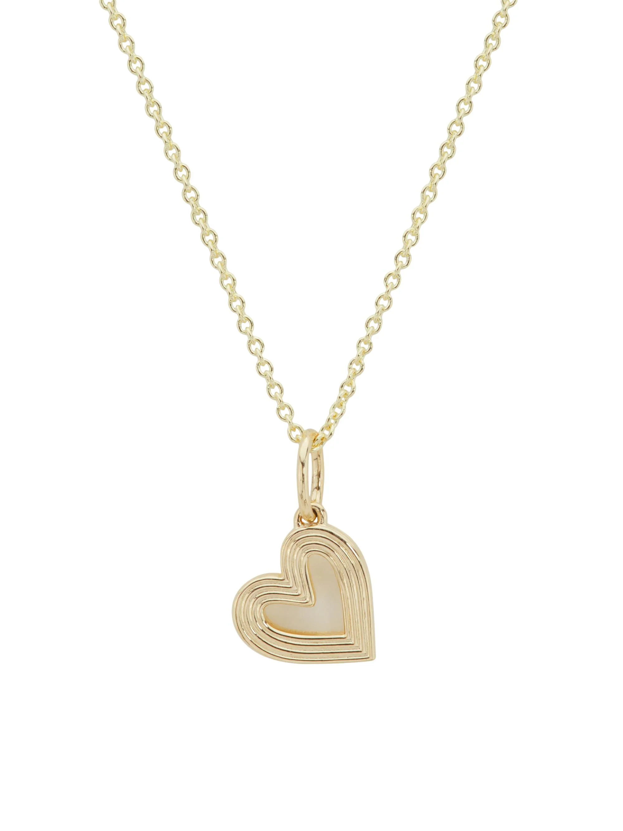 Women's Love Notes 14K Yellow Gold Fluted Heart Pendant Necklace - Yellow Gold - 1