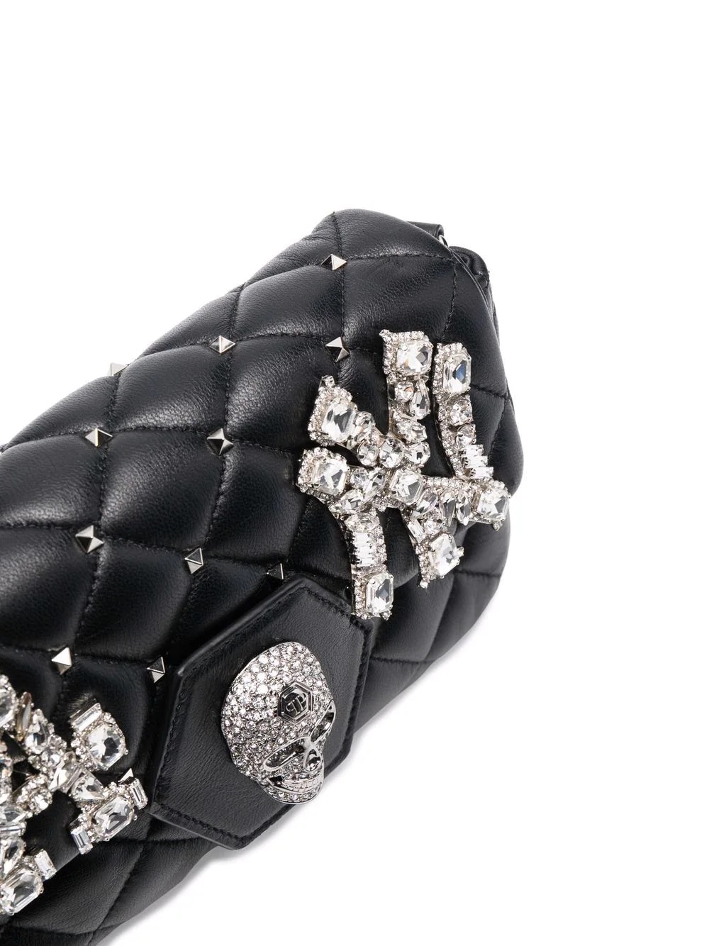 crystal-embellished skull shoulder bag - 5