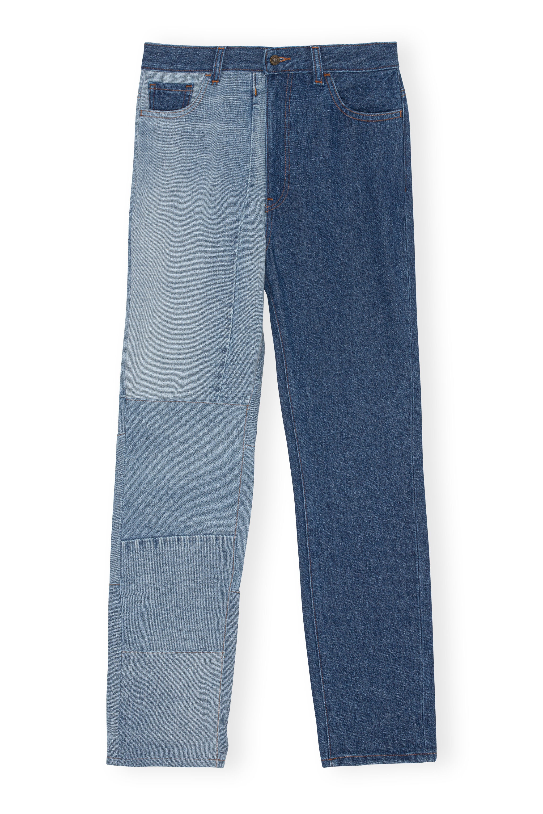 PATCHWORK DENIM PATCHWORK MIDWAIST STRAIGHT LEG JEANS - 1