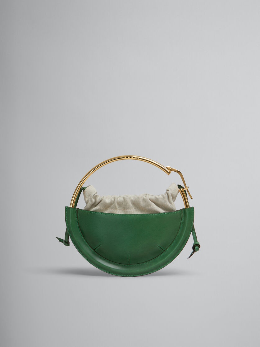 GREEN LEATHER SMALL TUNNEL HOBO BAG - 1
