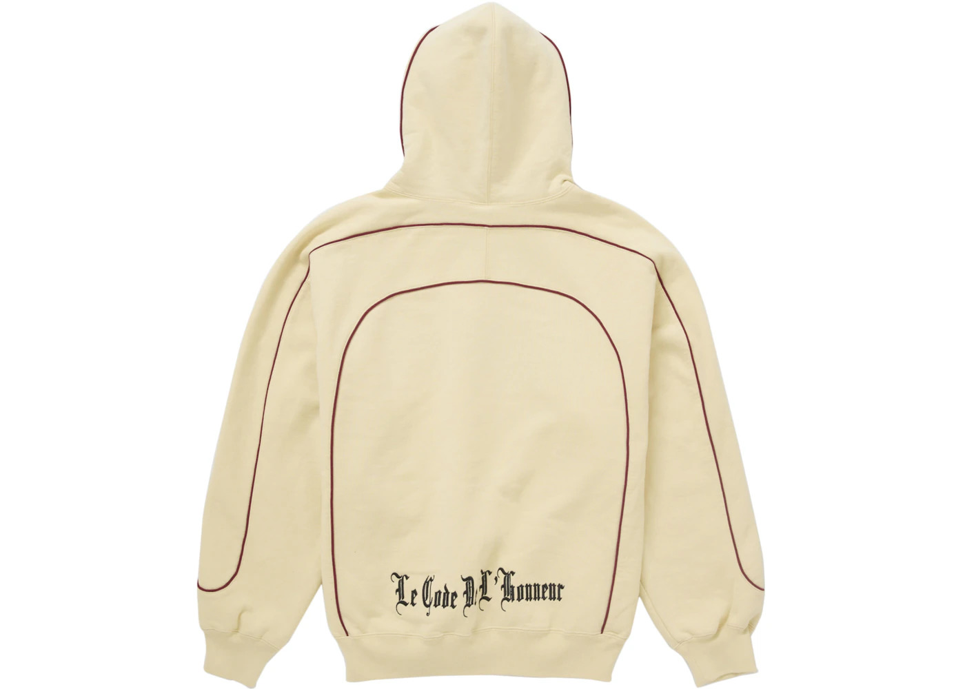 Supreme Curve Piping Hooded Sweatshirt Natural - 2
