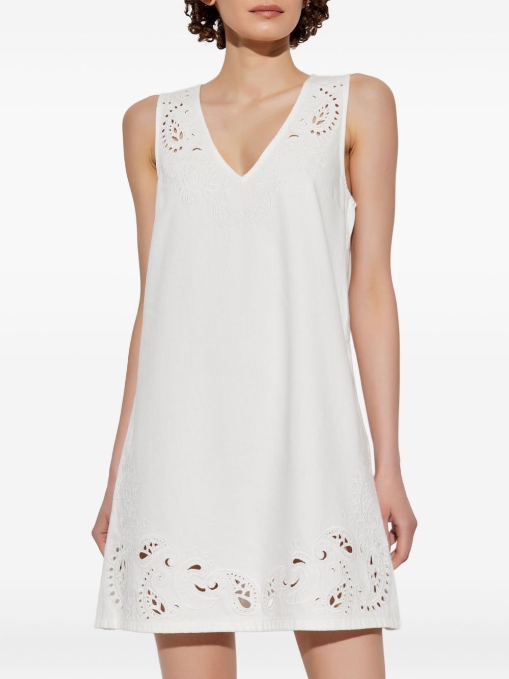 embroidered mini dress - 3