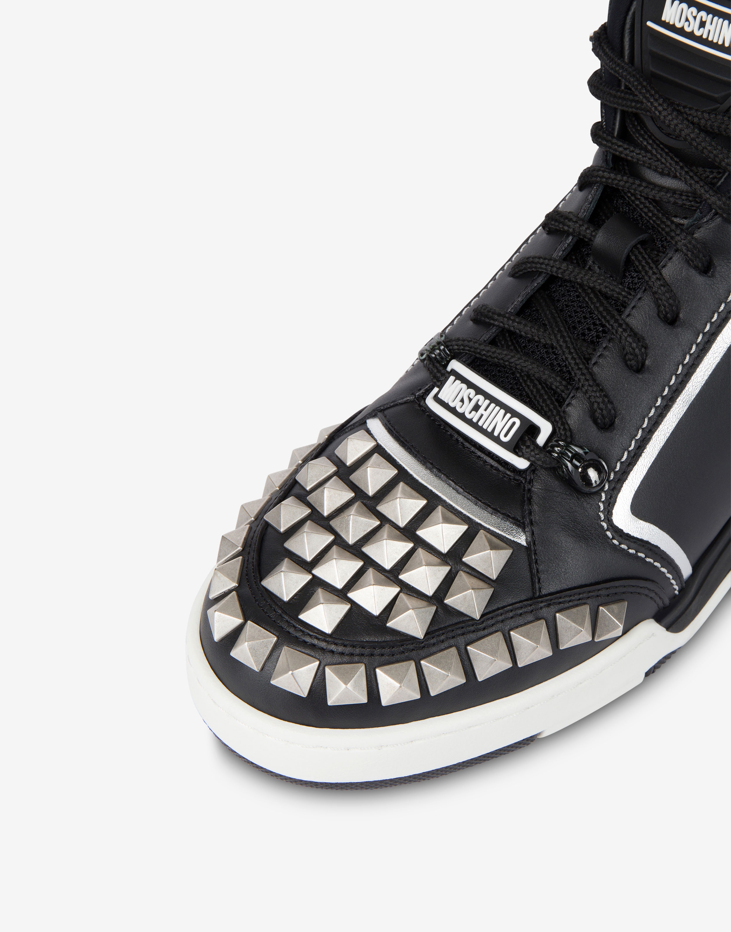 STREETBALL STUDDED HIGH-TOP SNEAKERS - 4