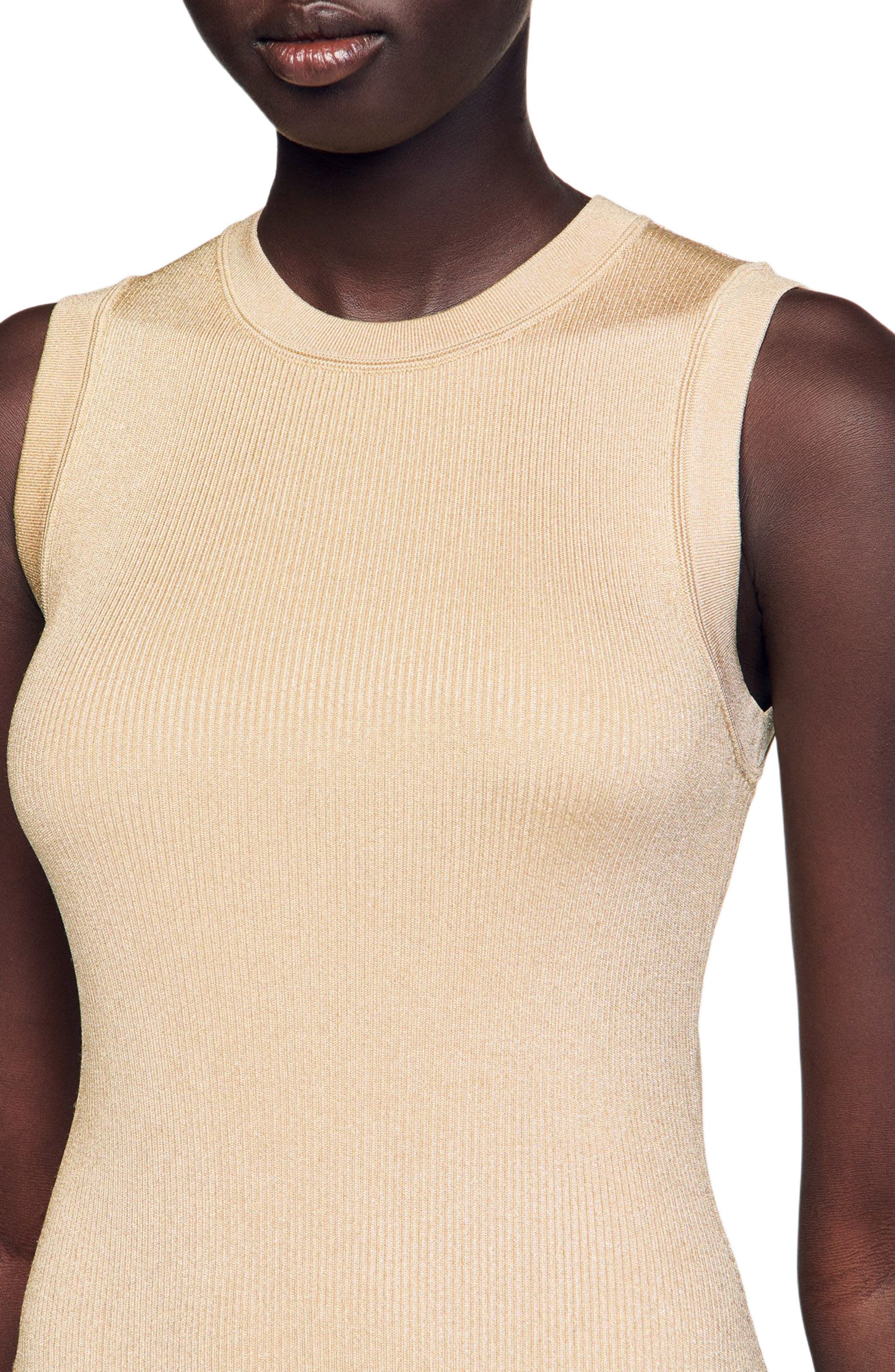 SANDRO Mini knit dress in Gold at Nordstrom - 5