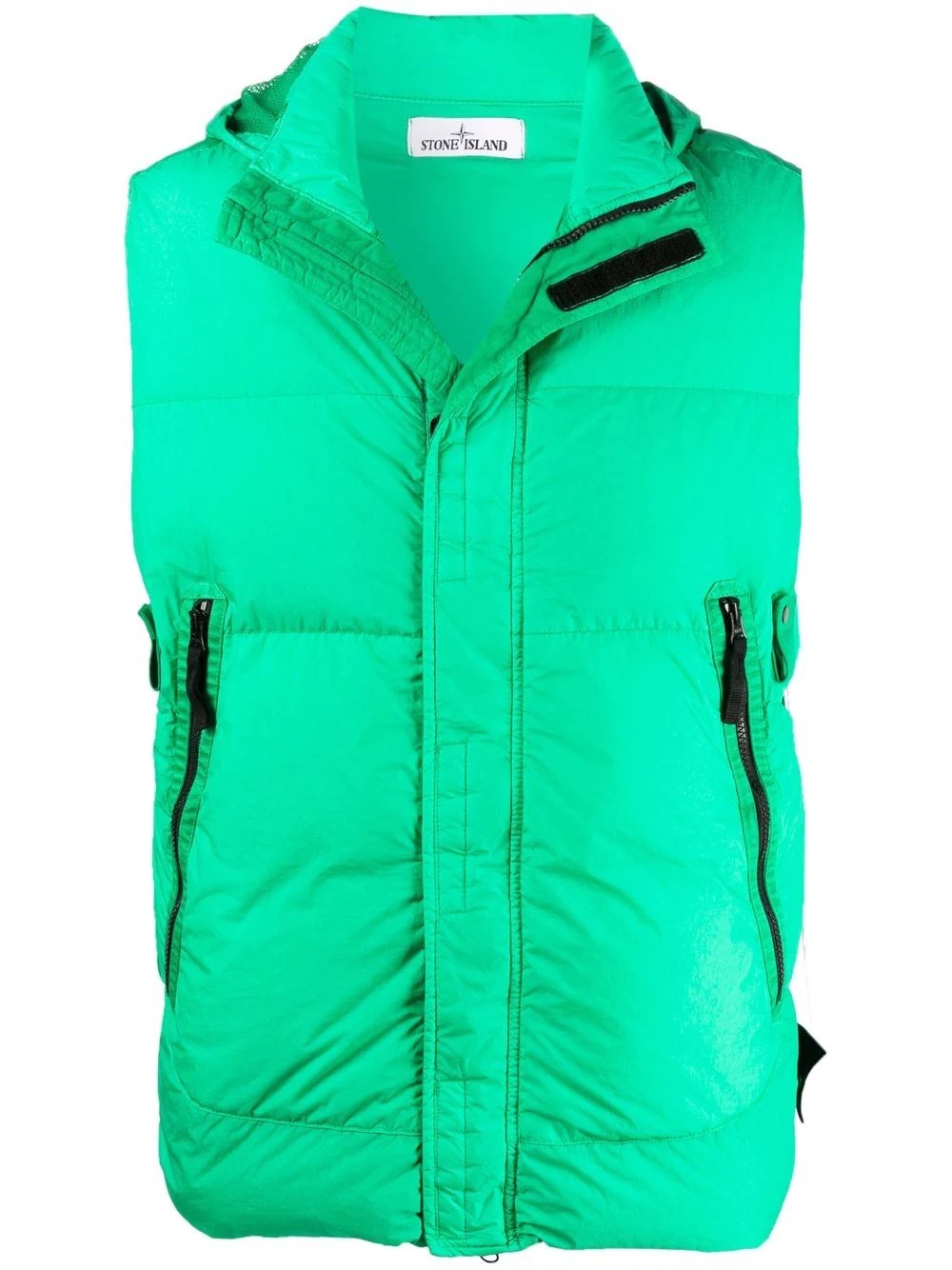 padded hooded down gilet - 1