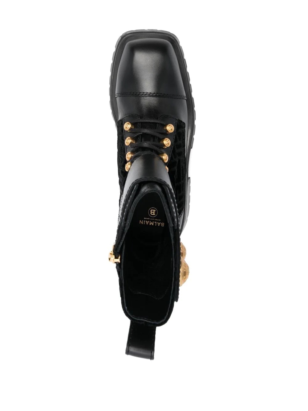 embossed-button detail ankle boots - 4