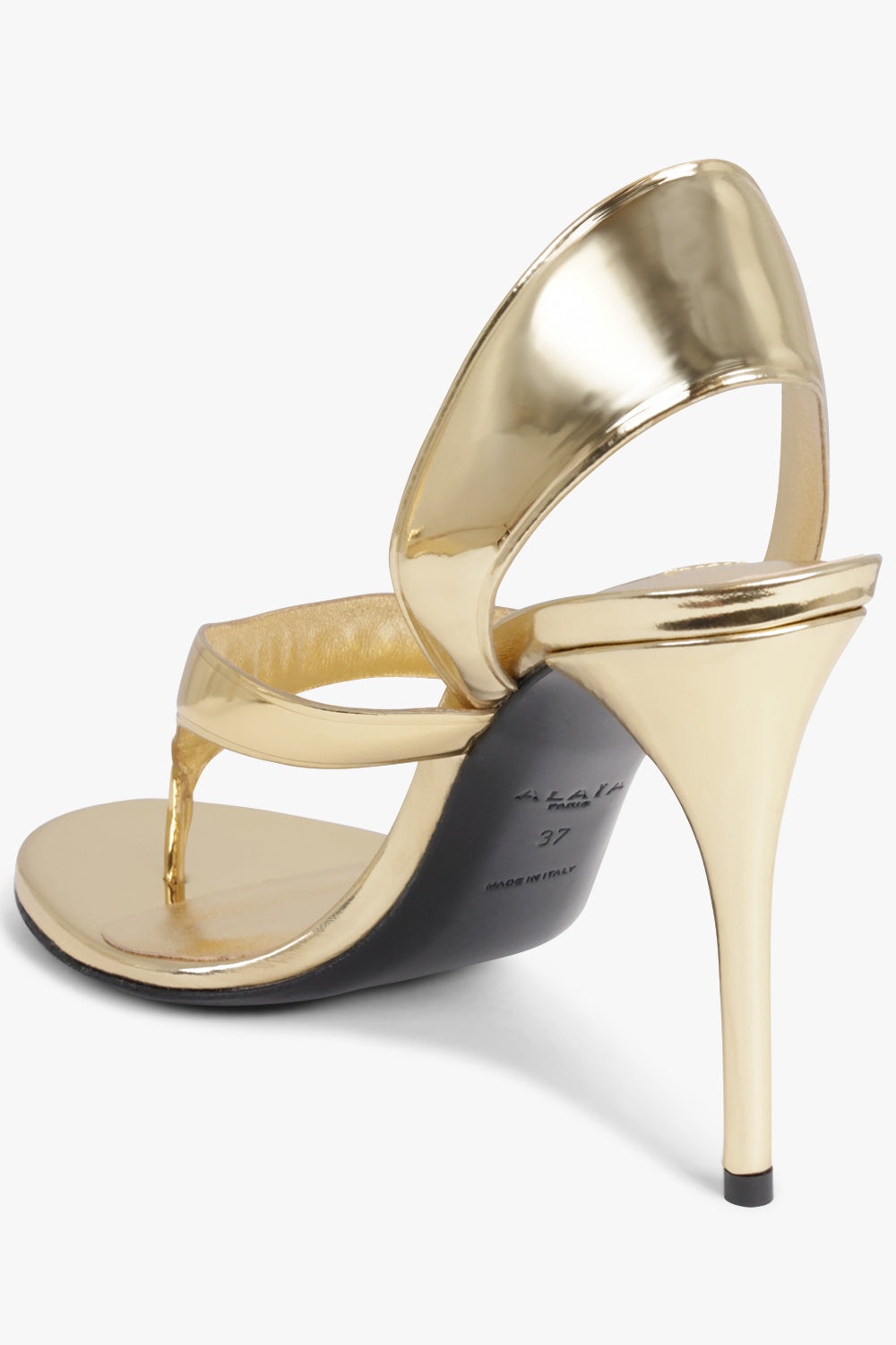 THONG 90MM SANDAL HEEL | MIRROR GOLD - 3