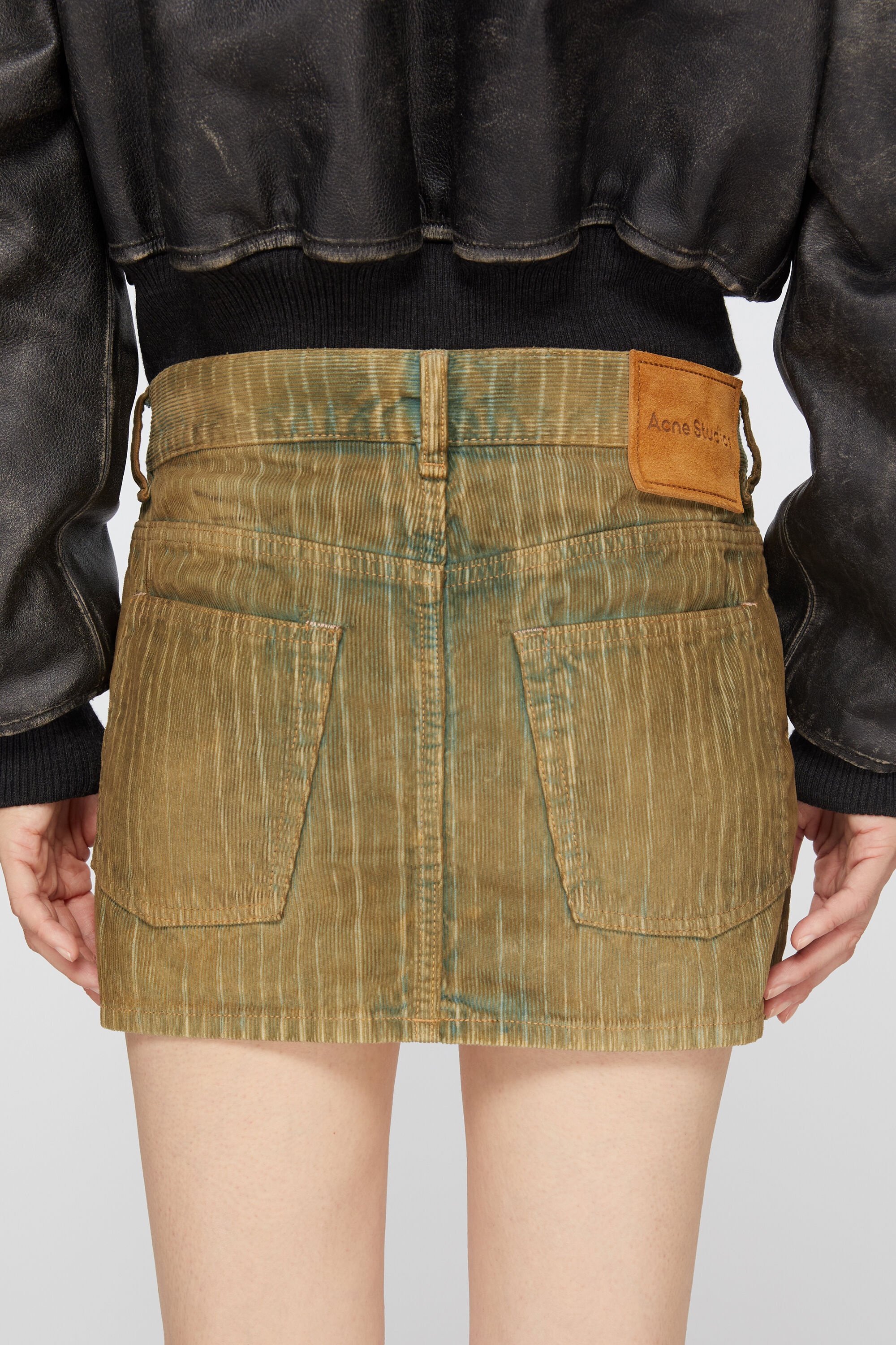 Denim cord mini skirt - Brown/blue - 5