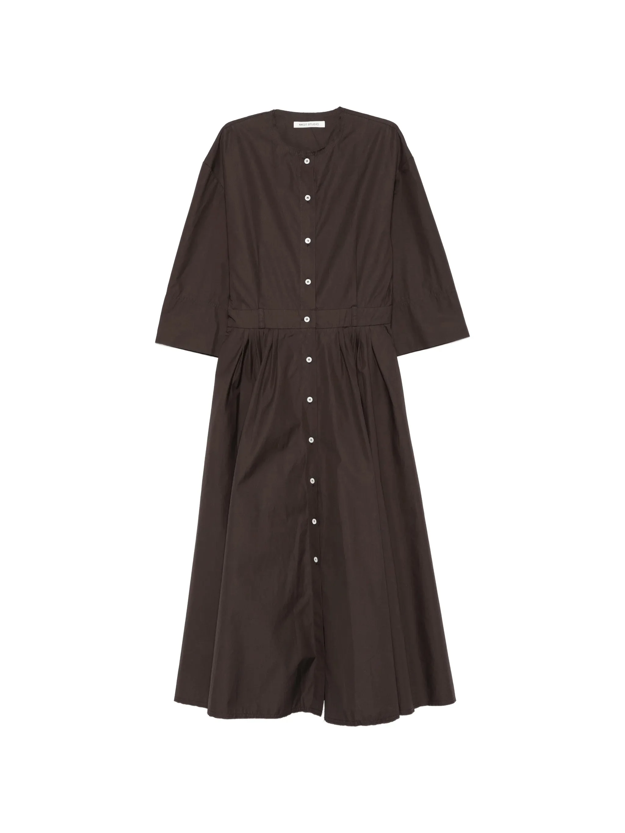 Mark Kenly Domino Tan Denilla Buttonned Front Midi Dress - 1