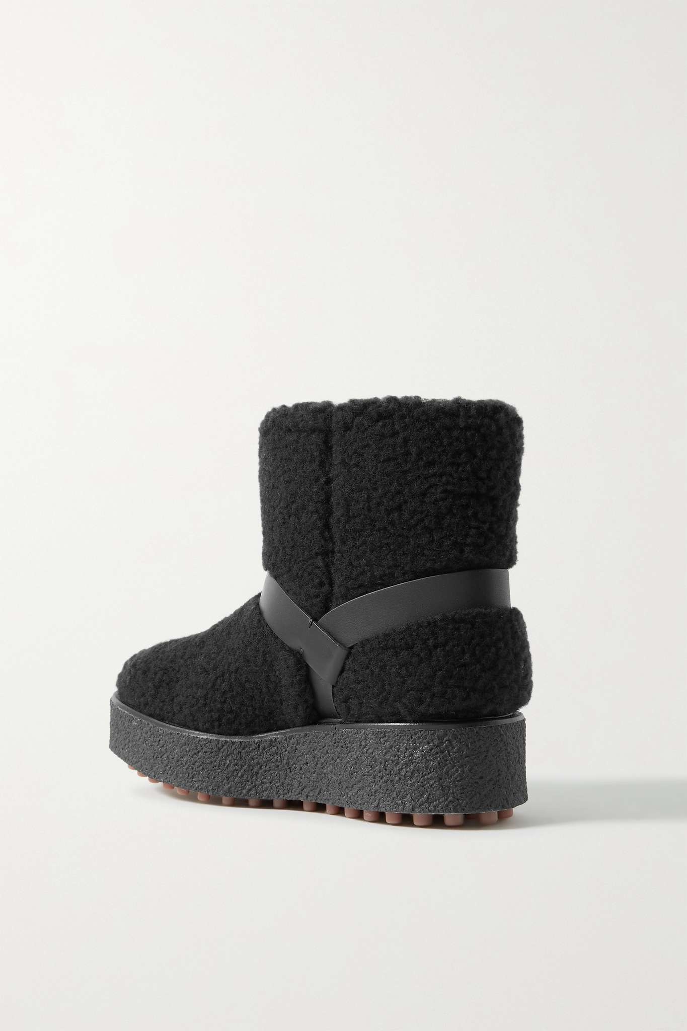 Leather-trimmed shearling ankle boots - 3