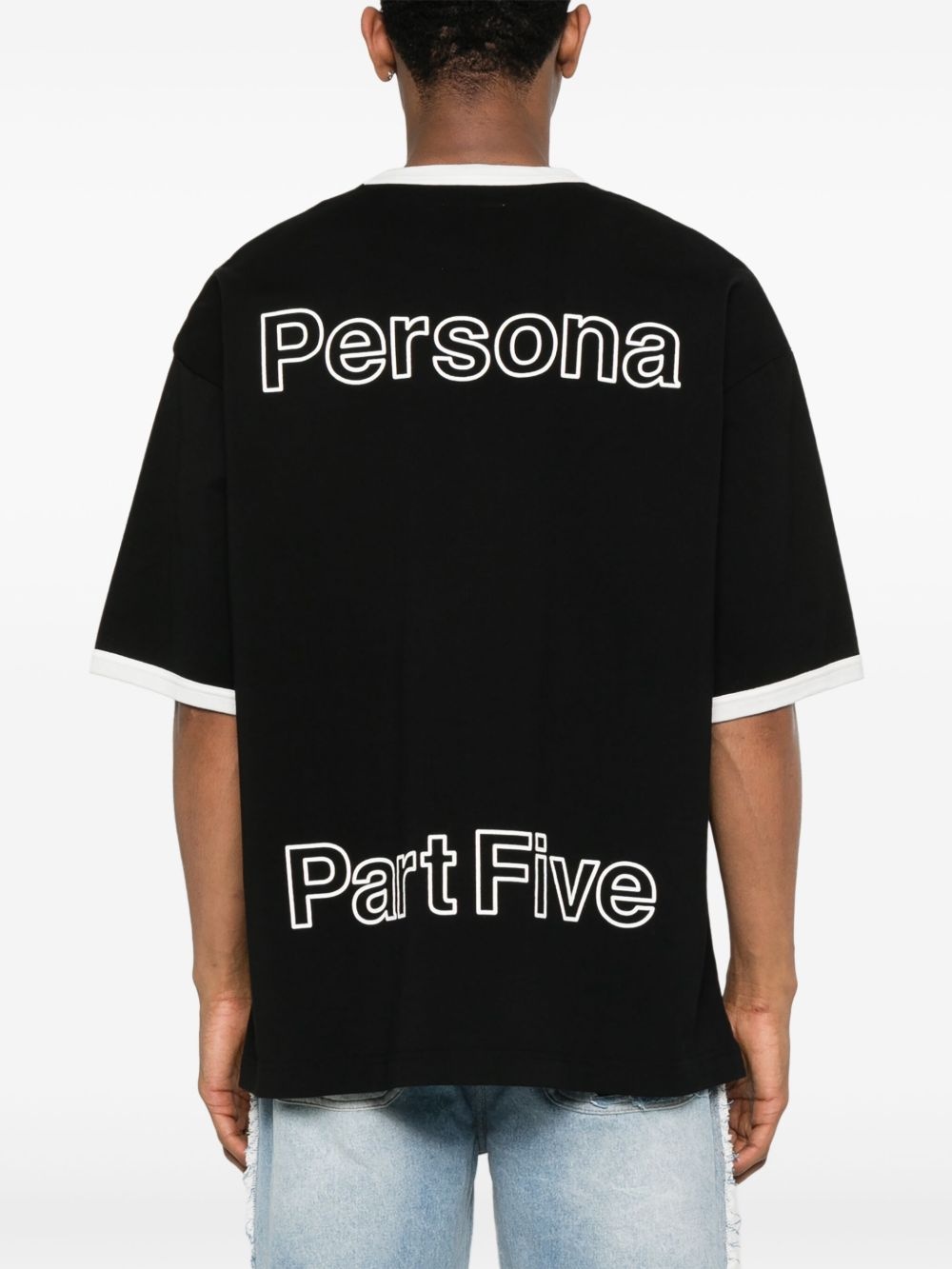 Leon-embroidered ringer T-shirt - 3