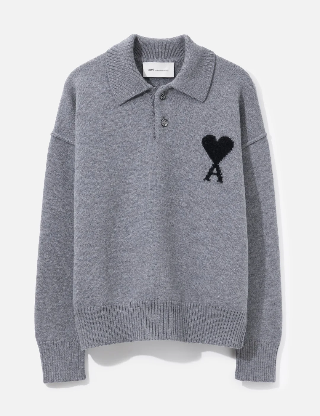 WOOL POLO WITH AMI DE COEUR - 1