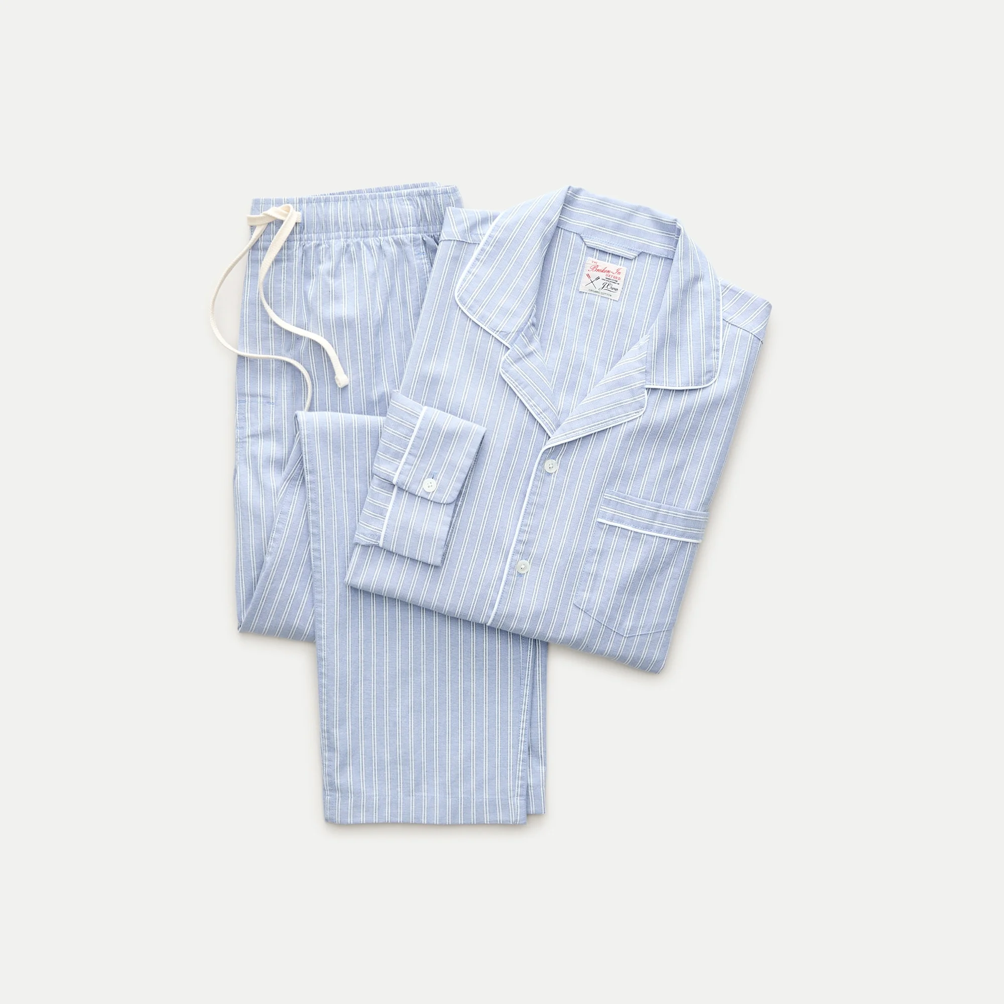 Broken-in oxford lounge set in organic cotton stripe - 1