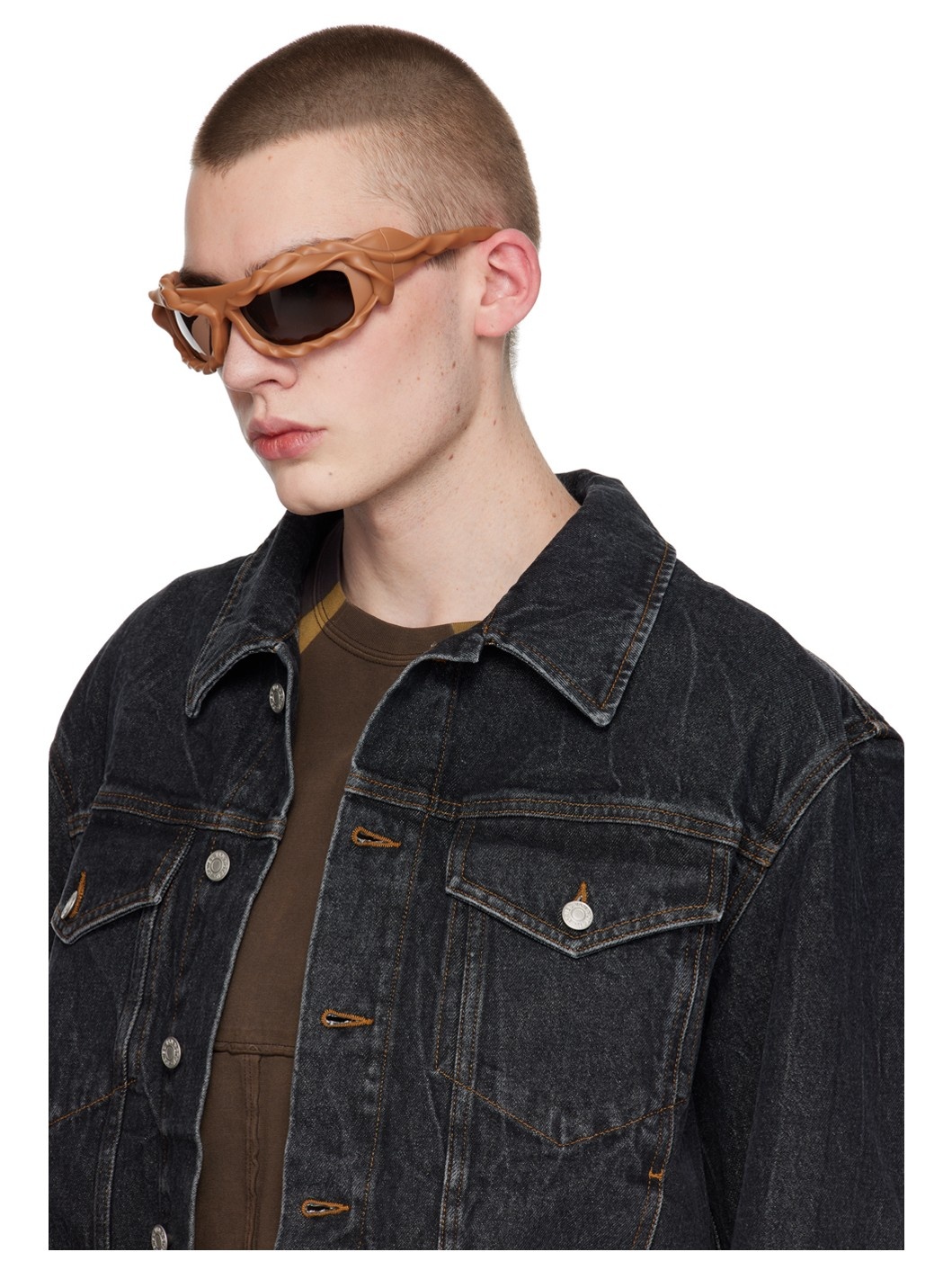 SSENSE Exclusive Brown Twisted Sunglasses - 4