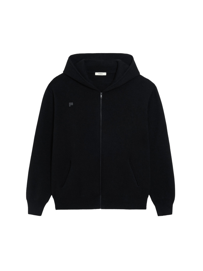 Archive Womens Recycled Cashmere Zipped Hoodie - Black 1