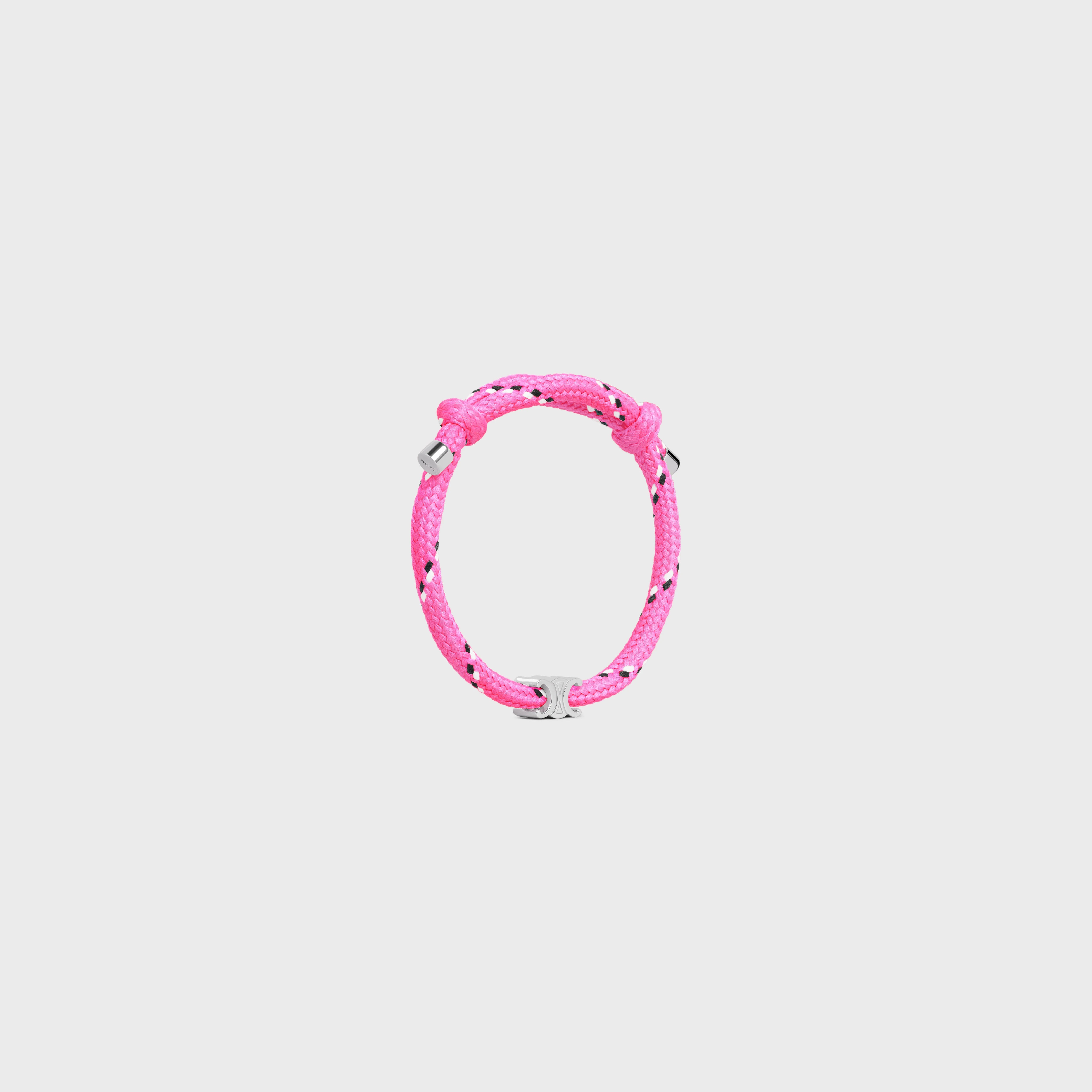 ブレスレット CELINE Triomphe Beach Bracelet in Polyester and Brass TRIOMPHE BEACH BRACELET IN POLYESTER AND BRASS WITH RHODIUM
