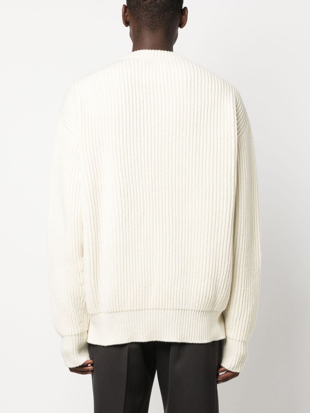 crew-neck ribbed-knit wool jumper - 4