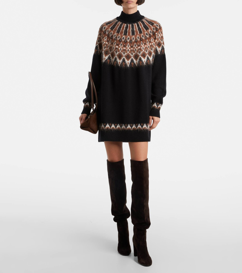 STAUD Liza Fair Isle wool-blend sweater dress outlook