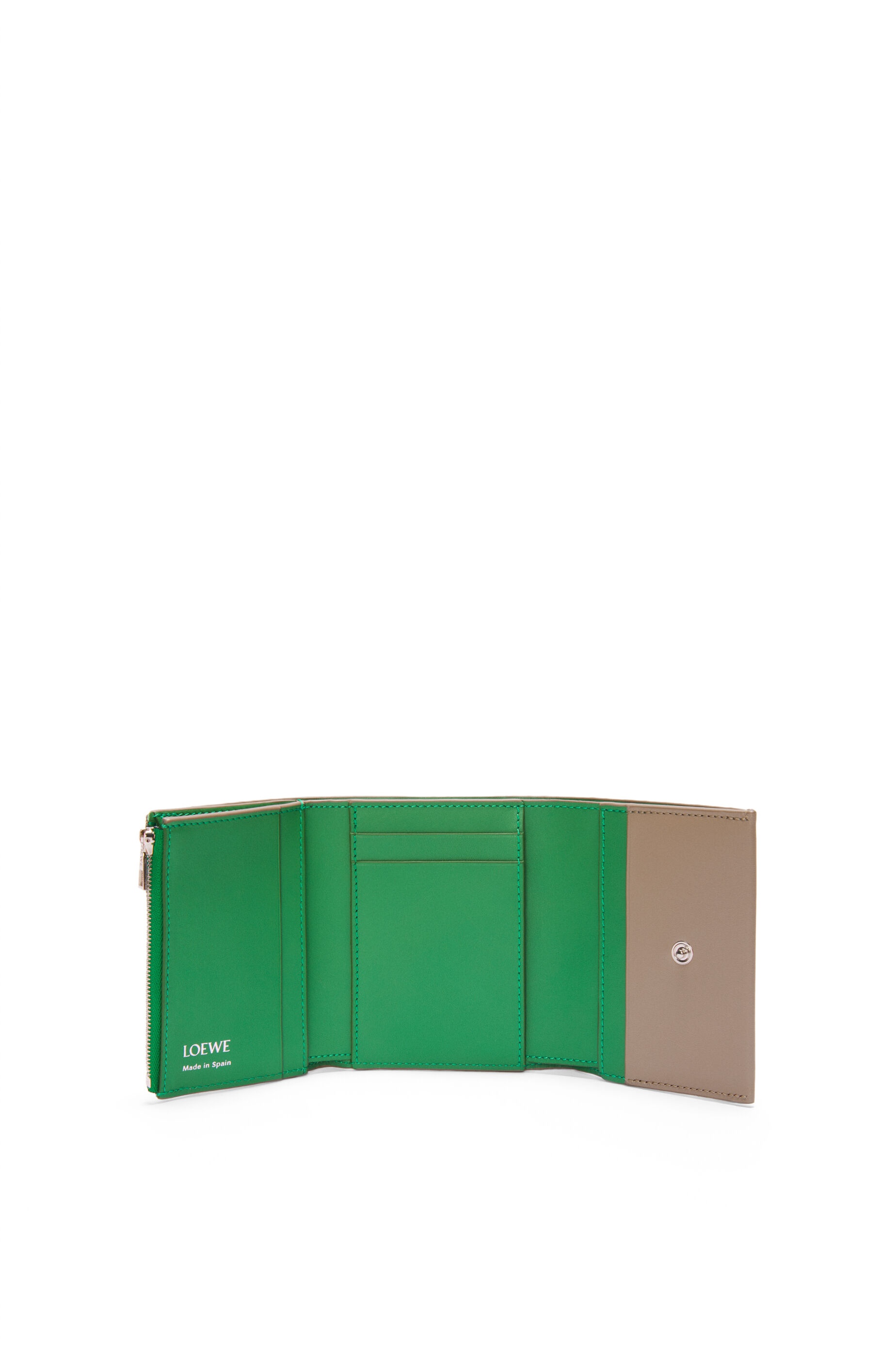 Trifold zip wallet in shiny nappa calfskin - 2