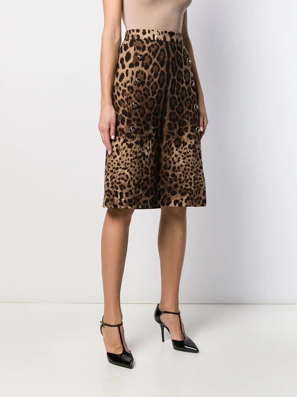 A-line leopard print skirt - 3