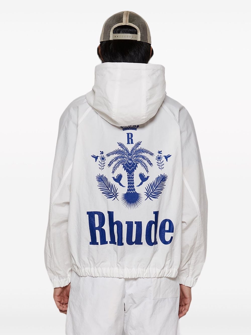 logo-print hooded track jacket - 5