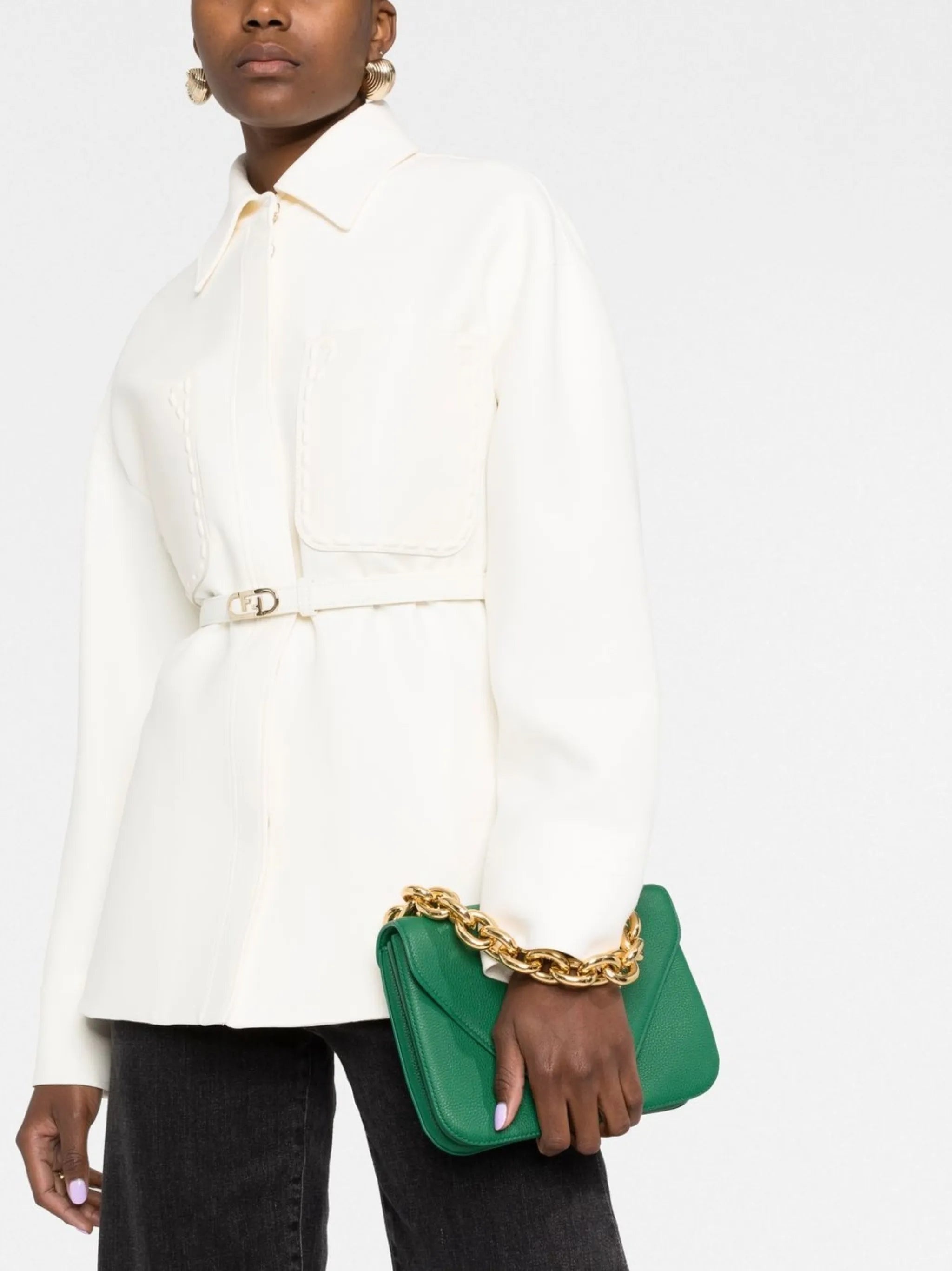 Logo-buckle Fitted Jacket - 4