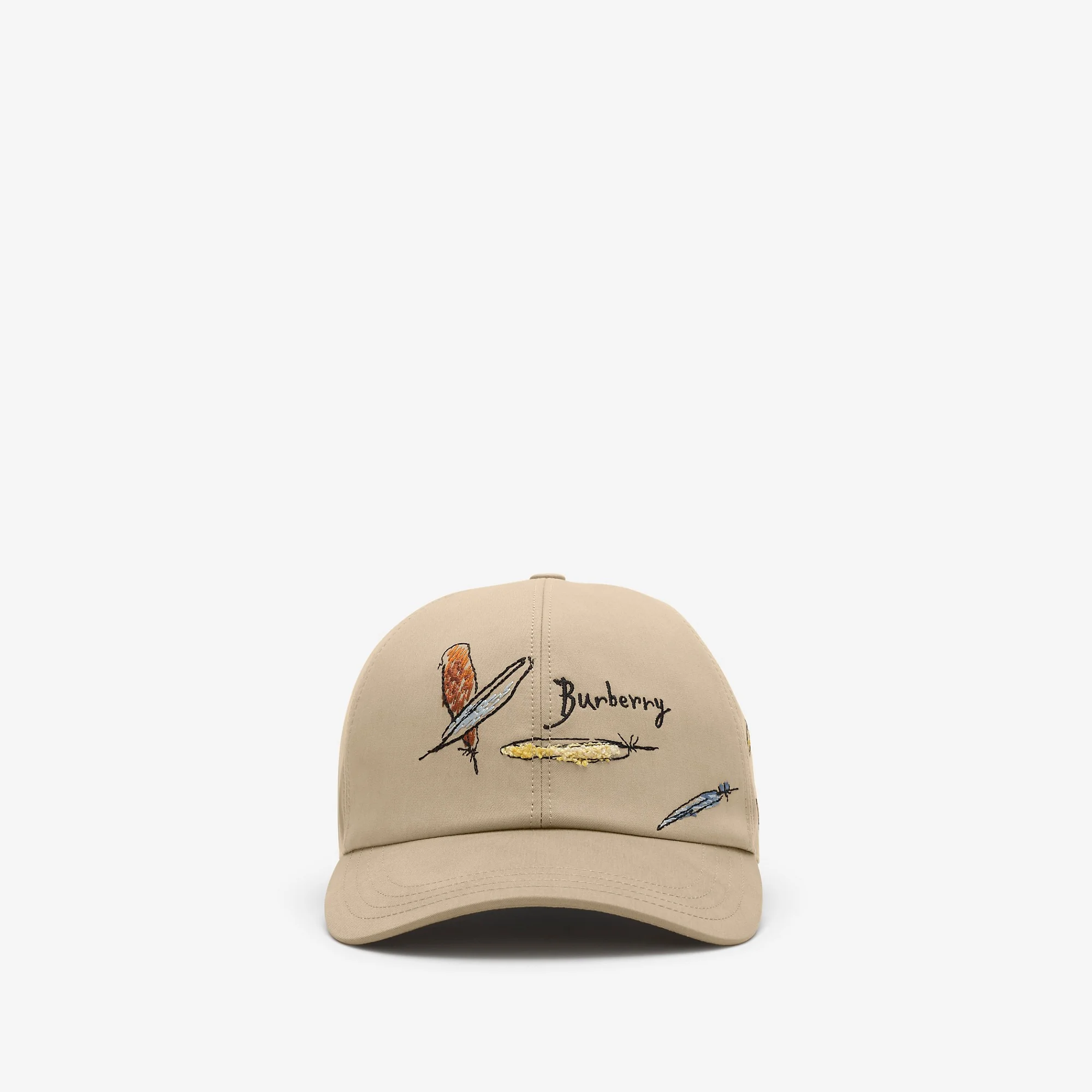 Feather Embroidered Cotton Baseball Cap - 1