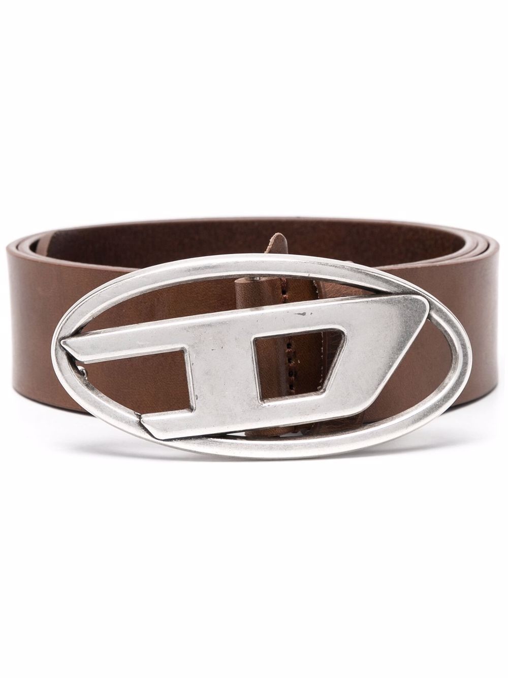 logo-buckle leather belt - 1