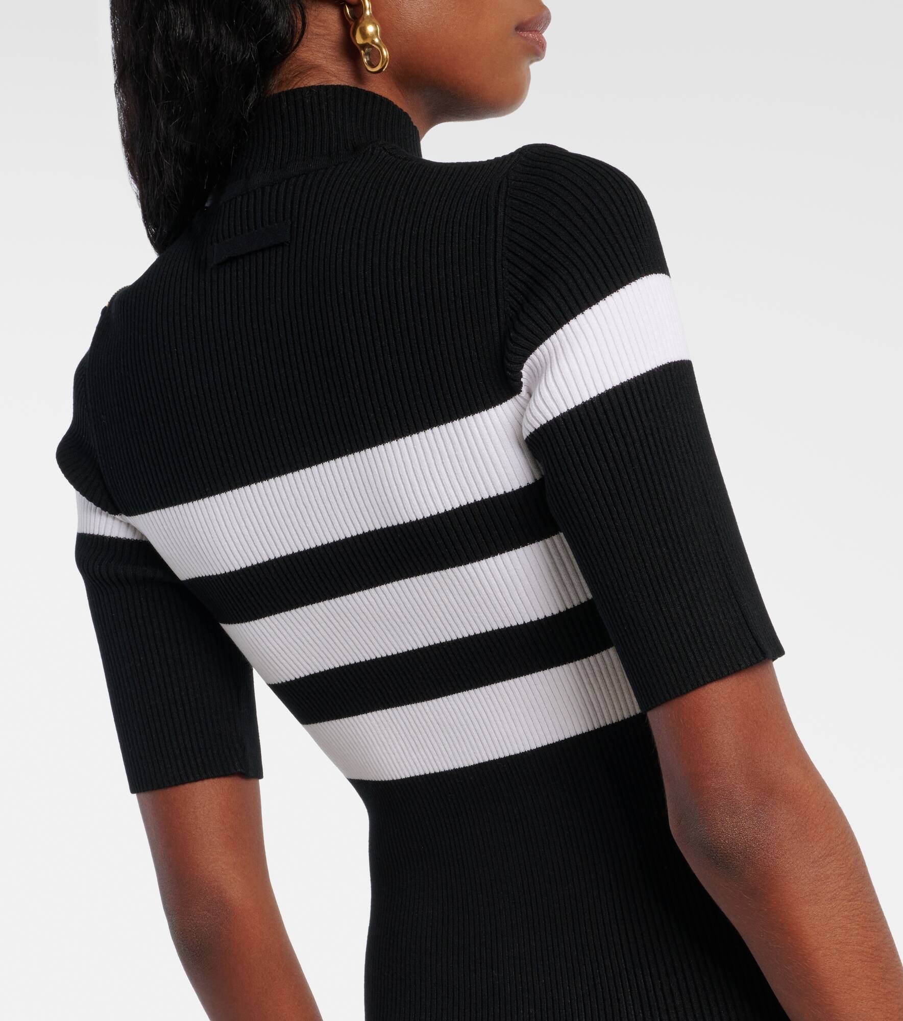Striped jersey maxi dress - 5