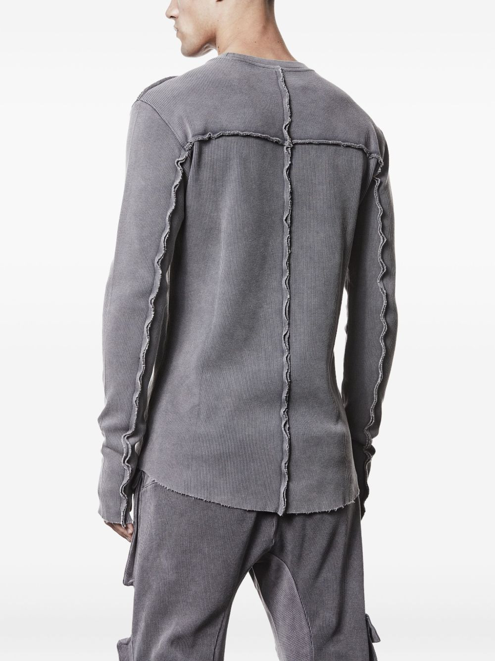 ribbed frayed-edge shirt - 3