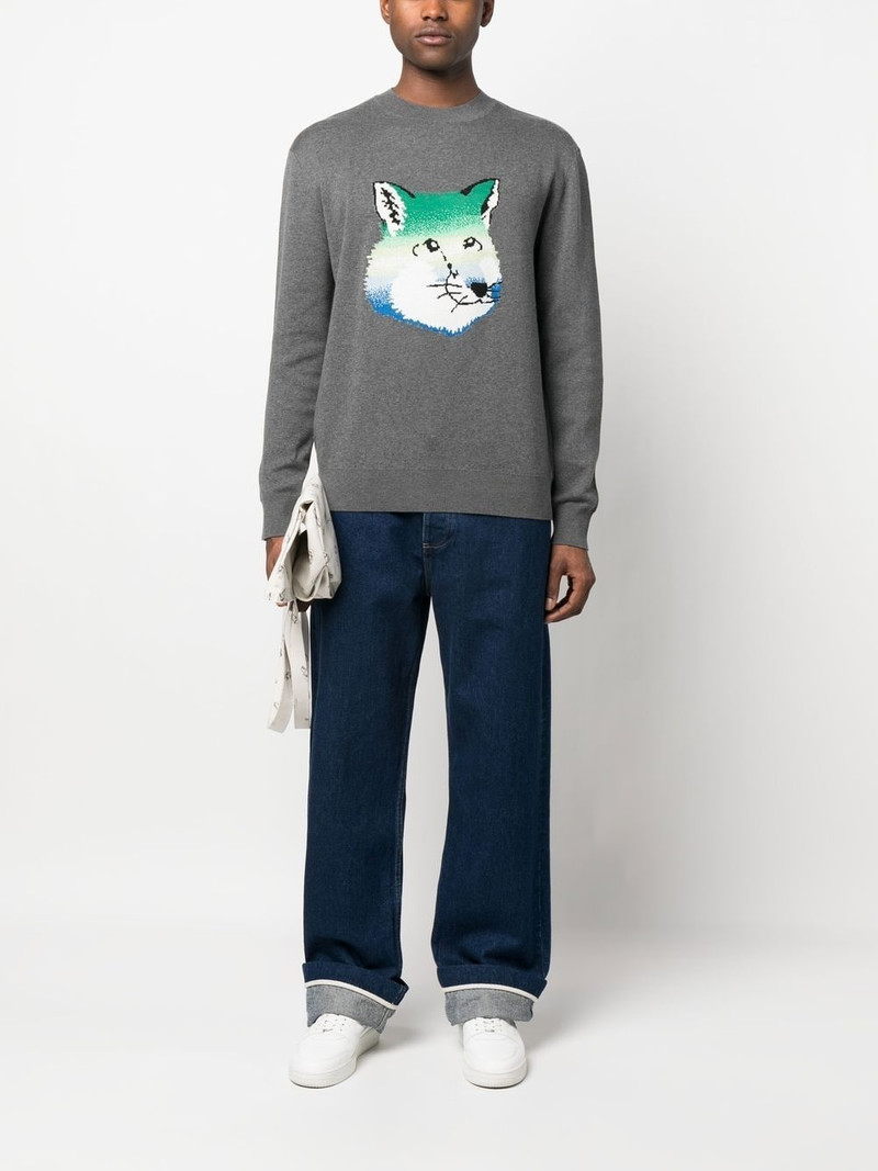 Maison Kitsuné Vibrant Fox Head intarsia pullover outlook