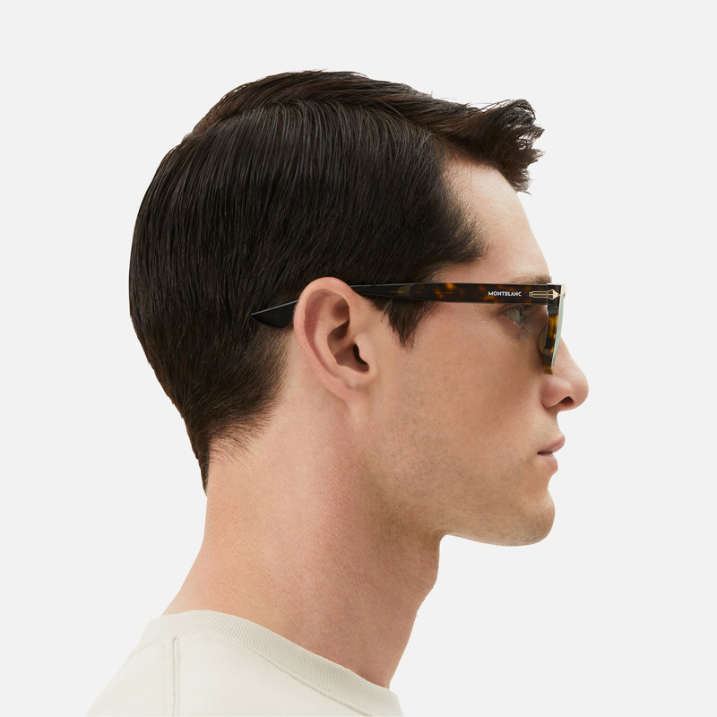 Rectangular Sunglasses with Havana Colored Acetate Frame 3
