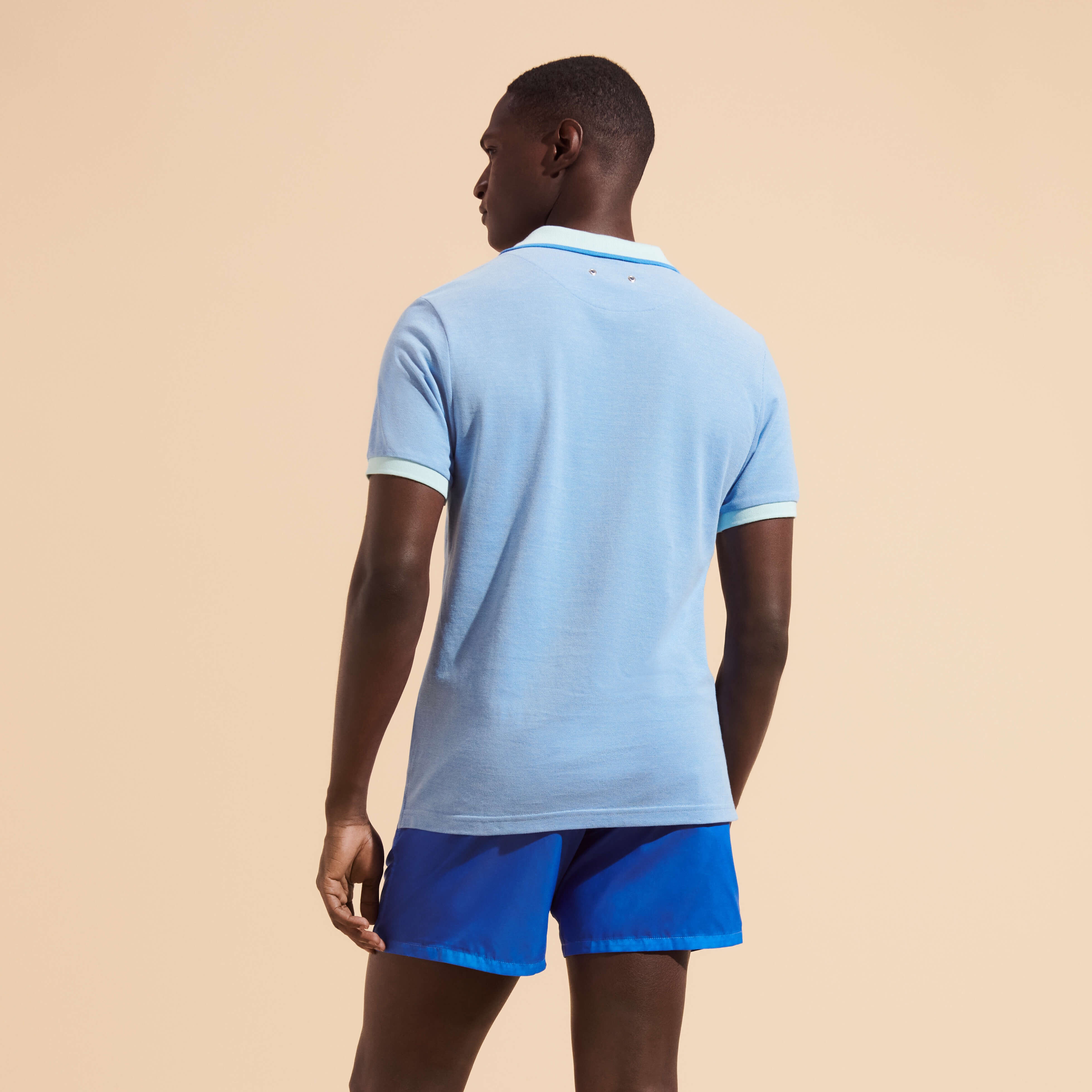Men Cotton Changing Color Pique Polo Shirt - 4