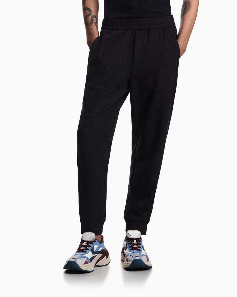 EMPORIO ARMANI LYOCELL-BLEND INTERLOCK-JERSEY JOGGERS WITH JACQUARD LETTERING outlook