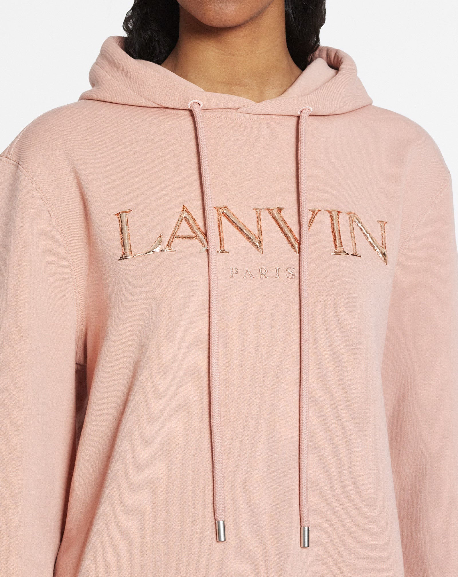 LANVIN PARIS EMBROIDERED HOODED SWEATER - 4