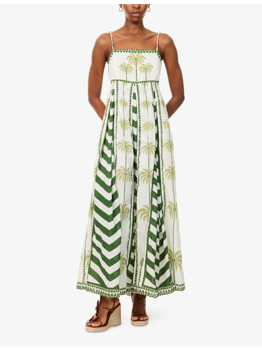 Milani Coco-Palm Print Cotton Maxi Dress - 3