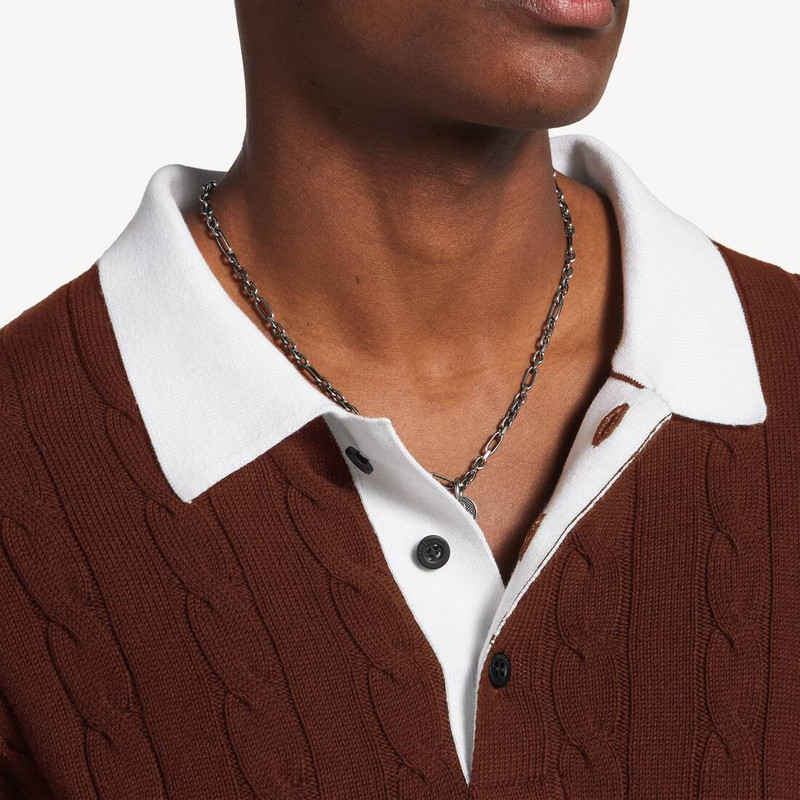 Men's Sporty Block Patched Polo in Burgundy/multicolor 6