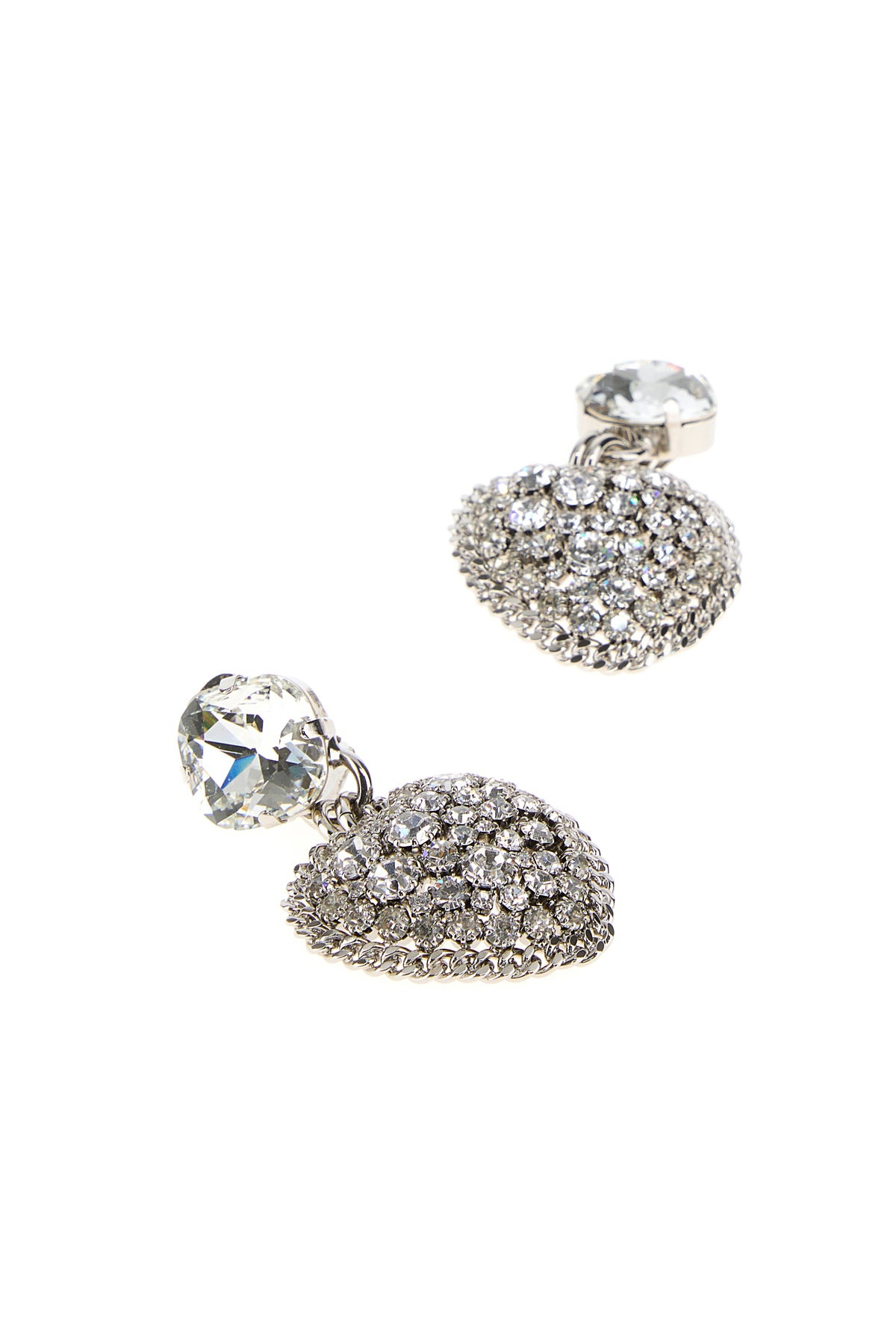 Embellished metal Heart earrings - 2