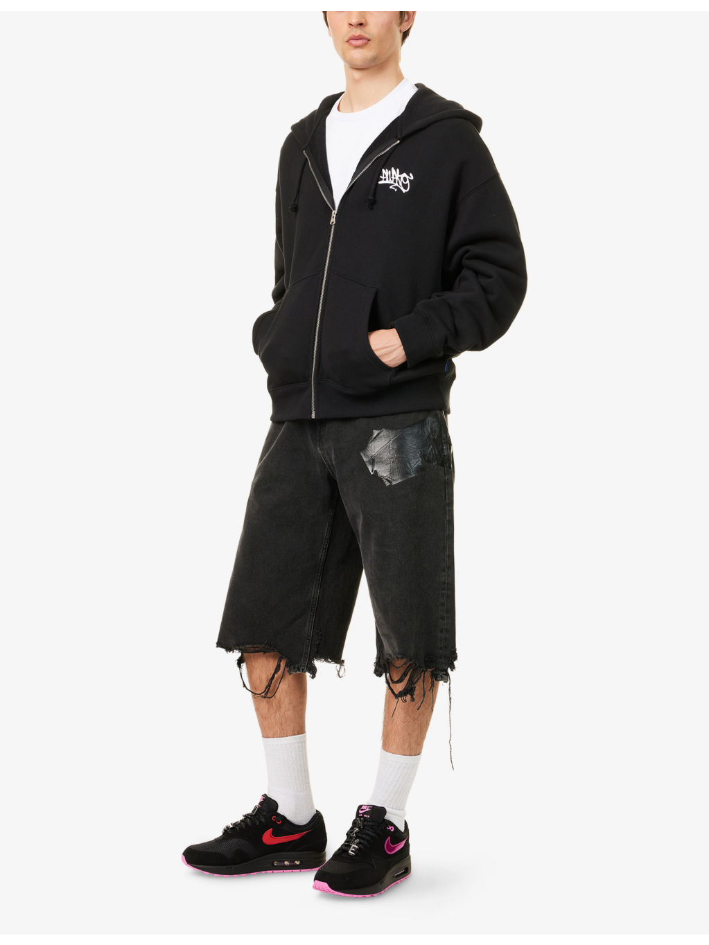 All City Zip-Up Brand-Embroidery Cotton-Jersey Hoody - 2