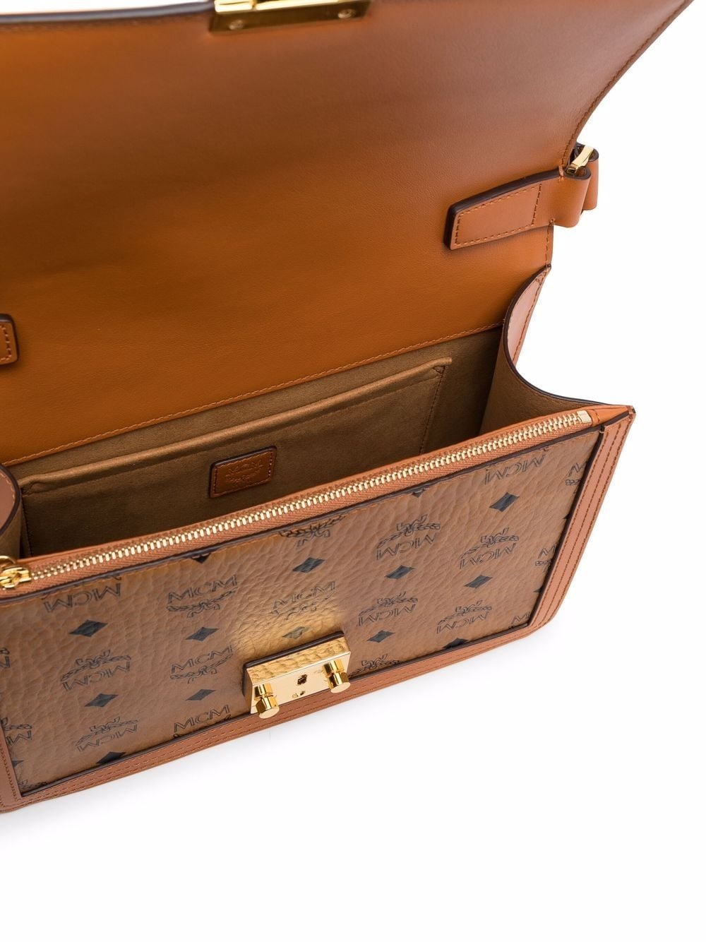 monogram leather shoulder bag - 5