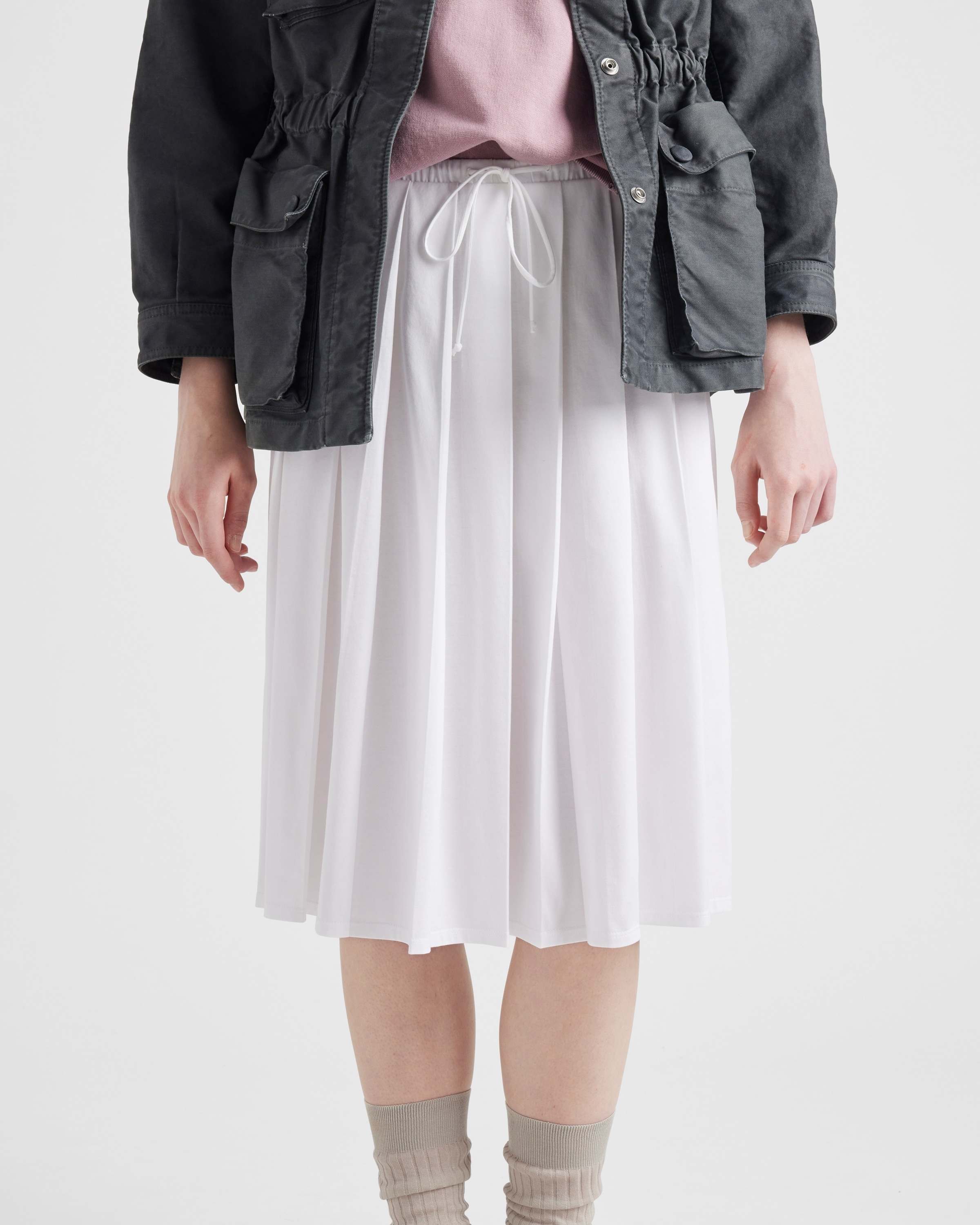Pleated jersey skirt - 4