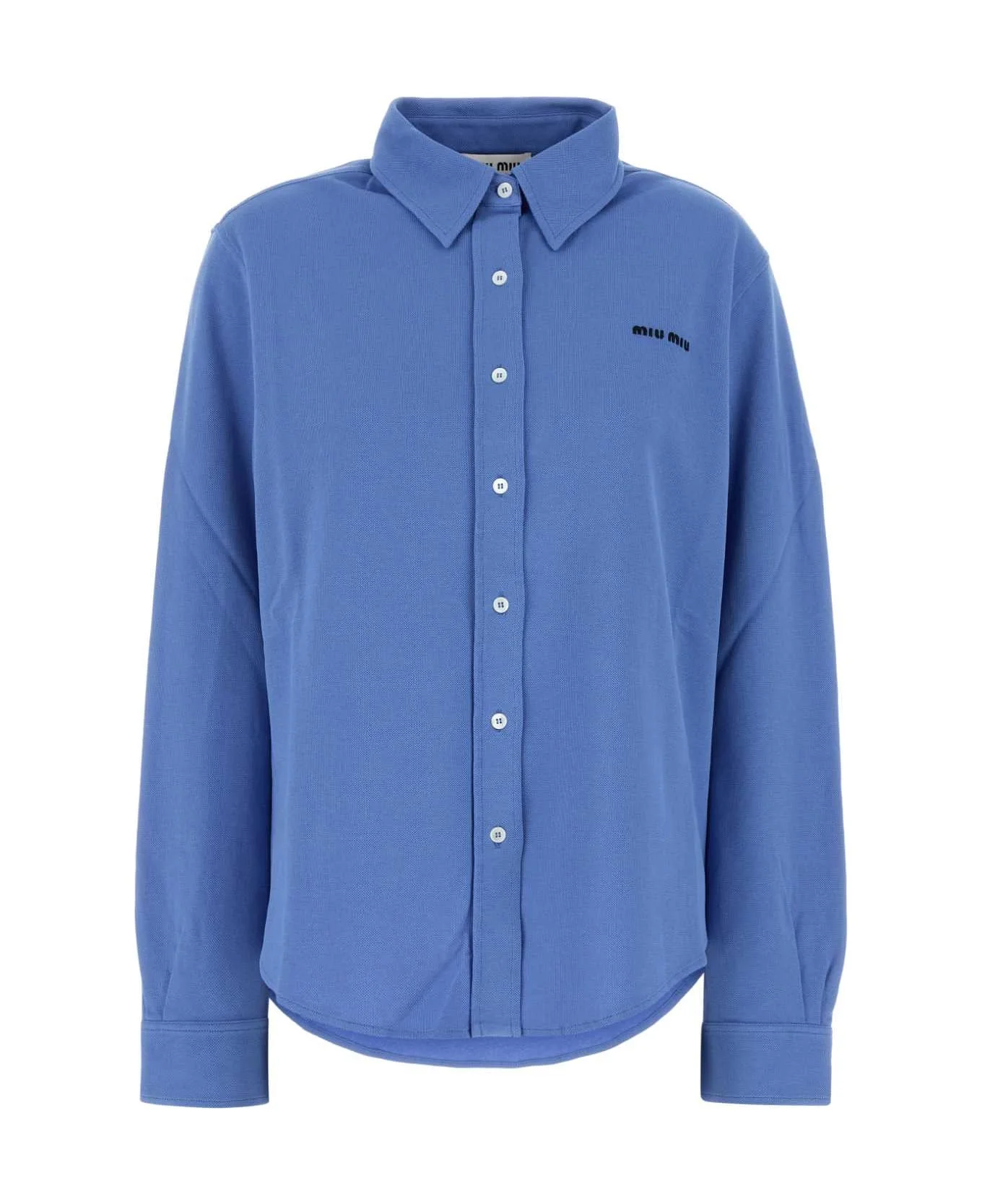 Cerulean Blue Piquet Shirt - 1