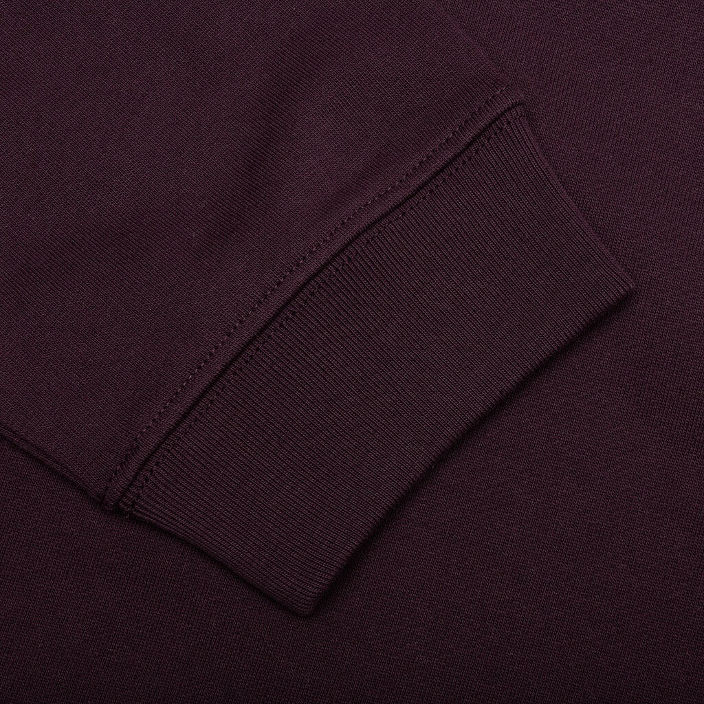 REGULAR FIT HOODIE WITH KNOT HOOD - DARK AUBERGINE - 6